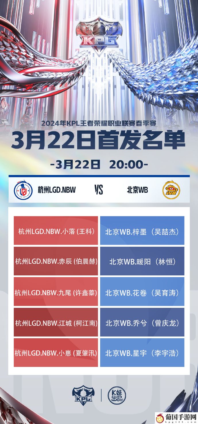 2024KPL春季赛3月22日赛程