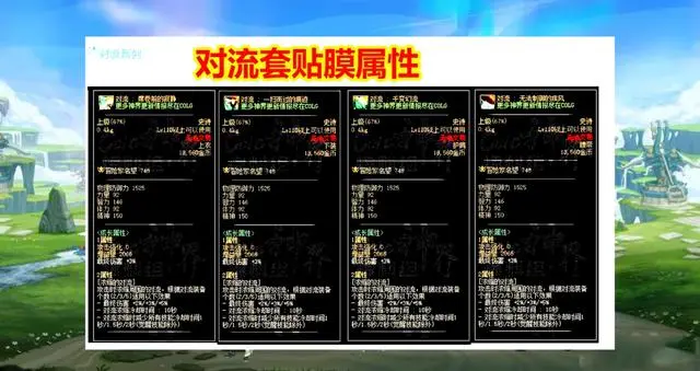 dnf雾神尼5套贴膜防具属性介绍